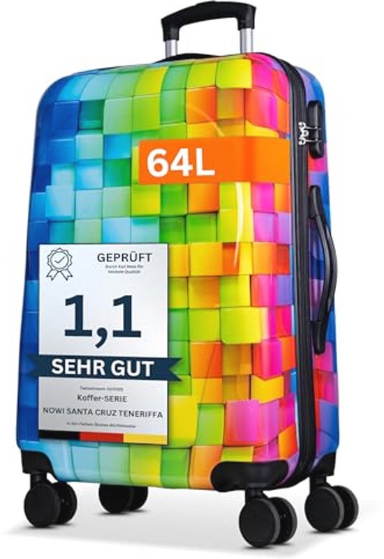 3-Delige Harde Kofferset – ABS – Lichtroze – 360° Zwenkwielen – Maat S