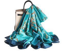 Elegante Zijden Sjaal voor Dames - Modieuze Bedrukkingen en Zachte Stoffen