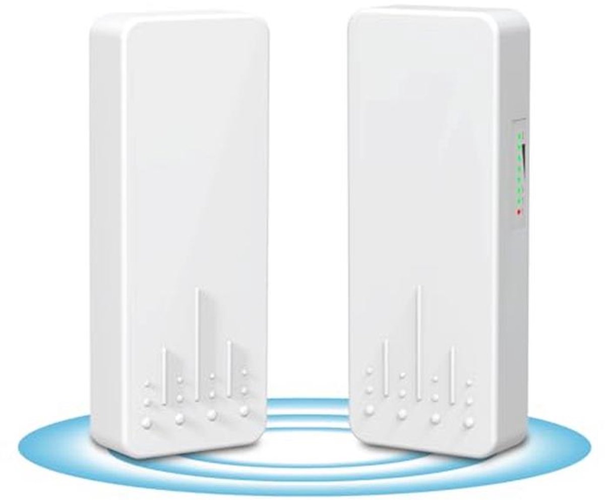 Draadloze ethernet bridge router voor buiten met 2 RJ45 poorten en 3 km bereik