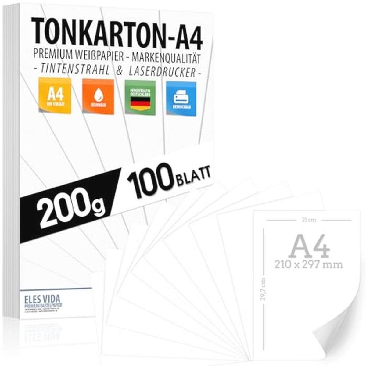 Mat Fotopapier A4 - 100 Vellen Premium Wit voor Knutselen en Presentaties