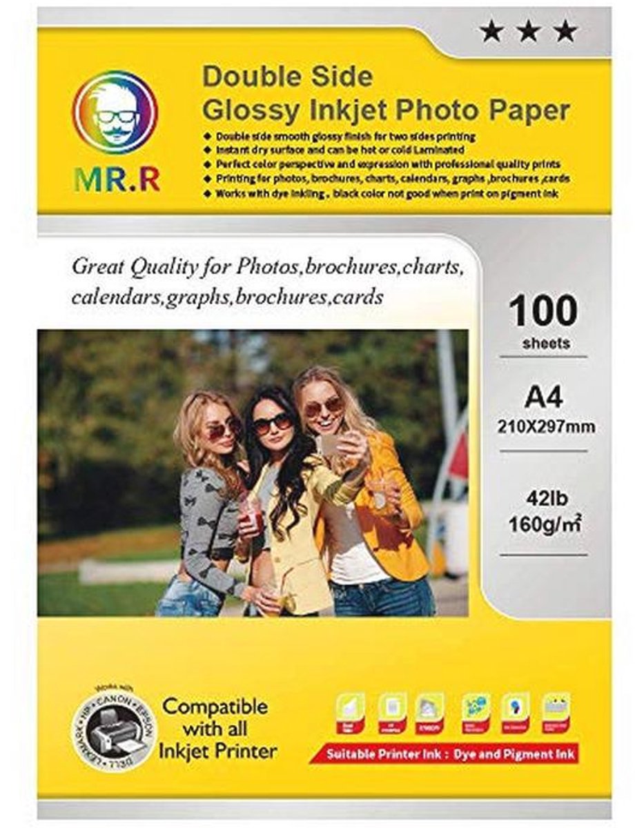 Dubbelzijdig Glanzend A4 Fotopapier - 100 Vel