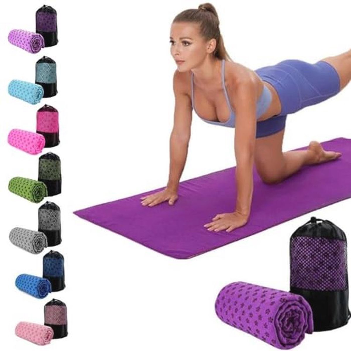 Zweetabsorberende Antislip Yogahanddoek - Sneldrogende Microvezel voor Yoga en Sport