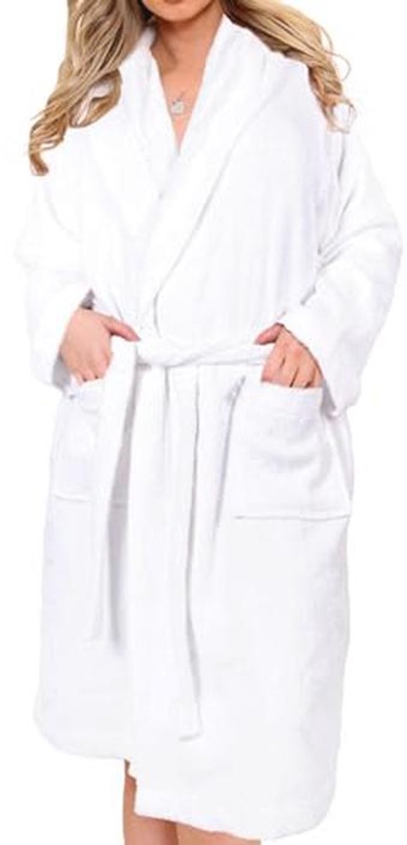 Dames Luxe 100% Katoen Badjas met Capuchon - Comfortabele en Absorberende Gewaad