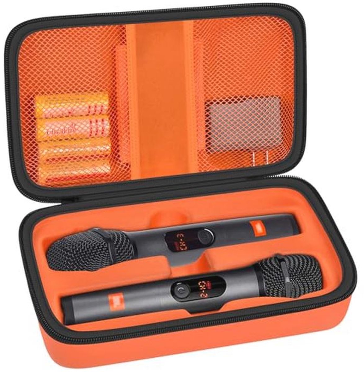 Draadloze Microfoon Behuizing voor Handheld Dubbele Microfoon Systeem - Reistrolley voor Zingen en Karaoke - Zwart