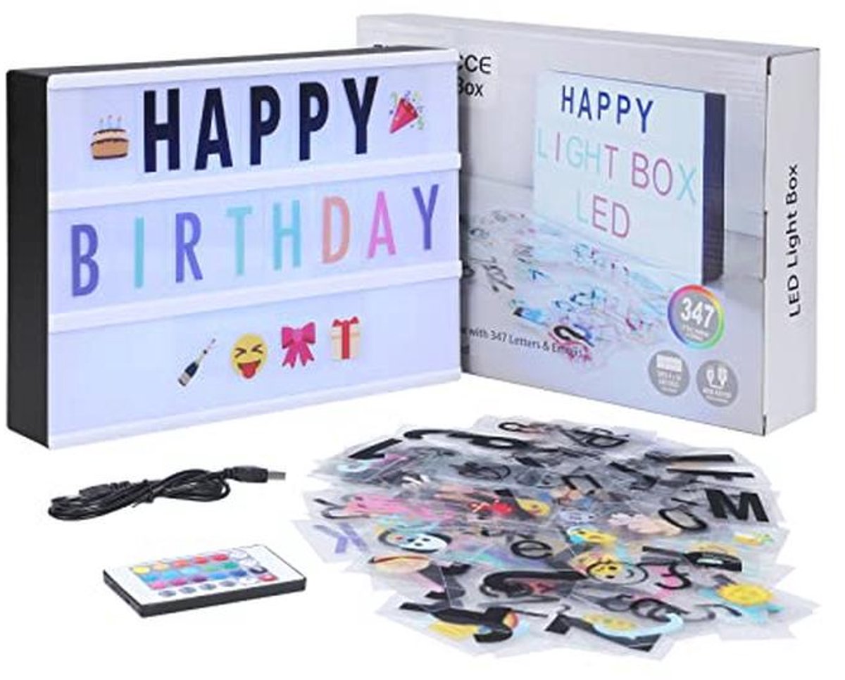 LED lichtbox A4 met 16 kleuren en 4 flitsmodi – Creëer unieke DIY ontwerpen met letters en emoji's voor elk evenement