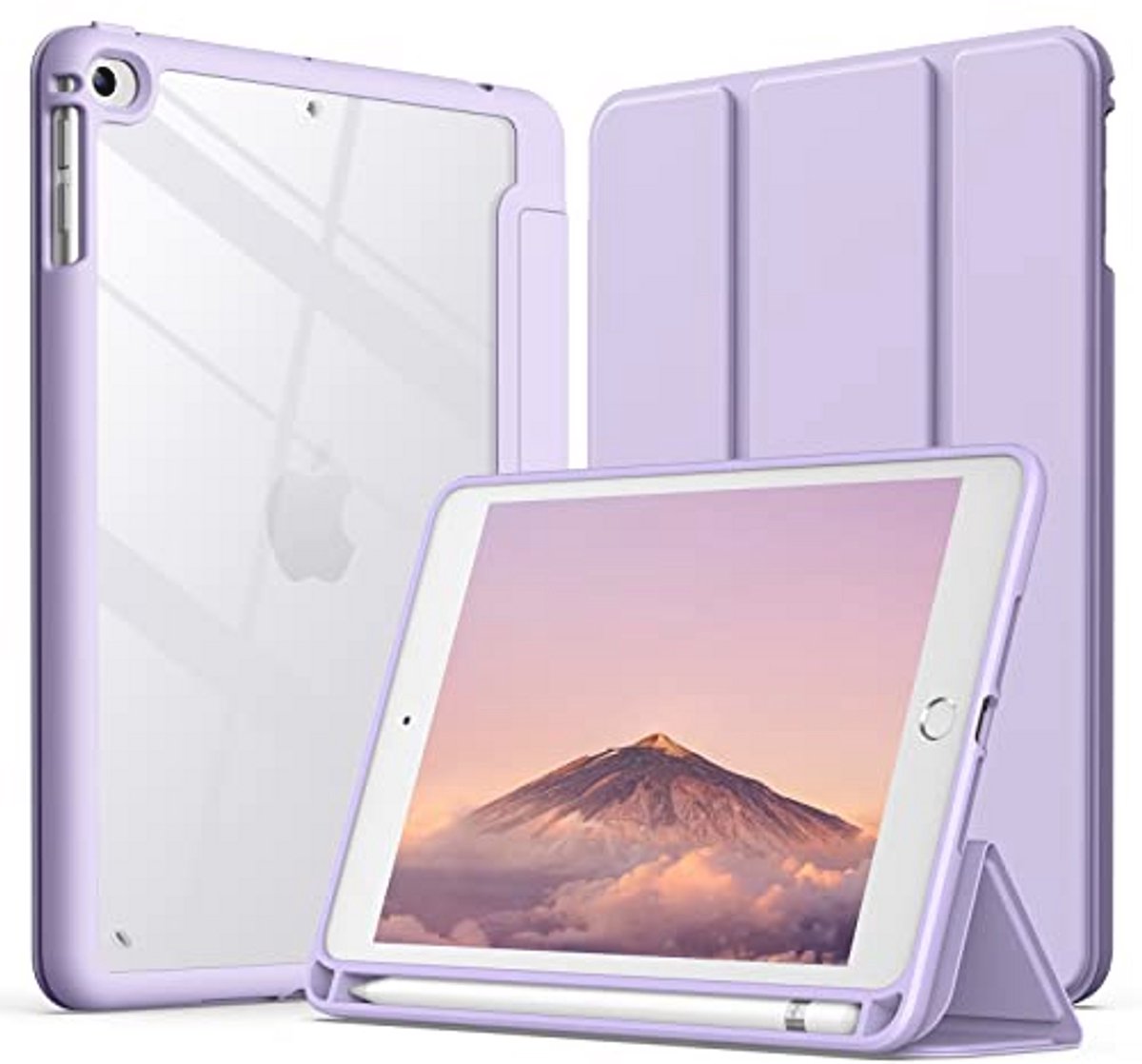 Slimme Shockproof Tablet Case voor iPad mini 5/4 - Licht Paars met Pencil Houder