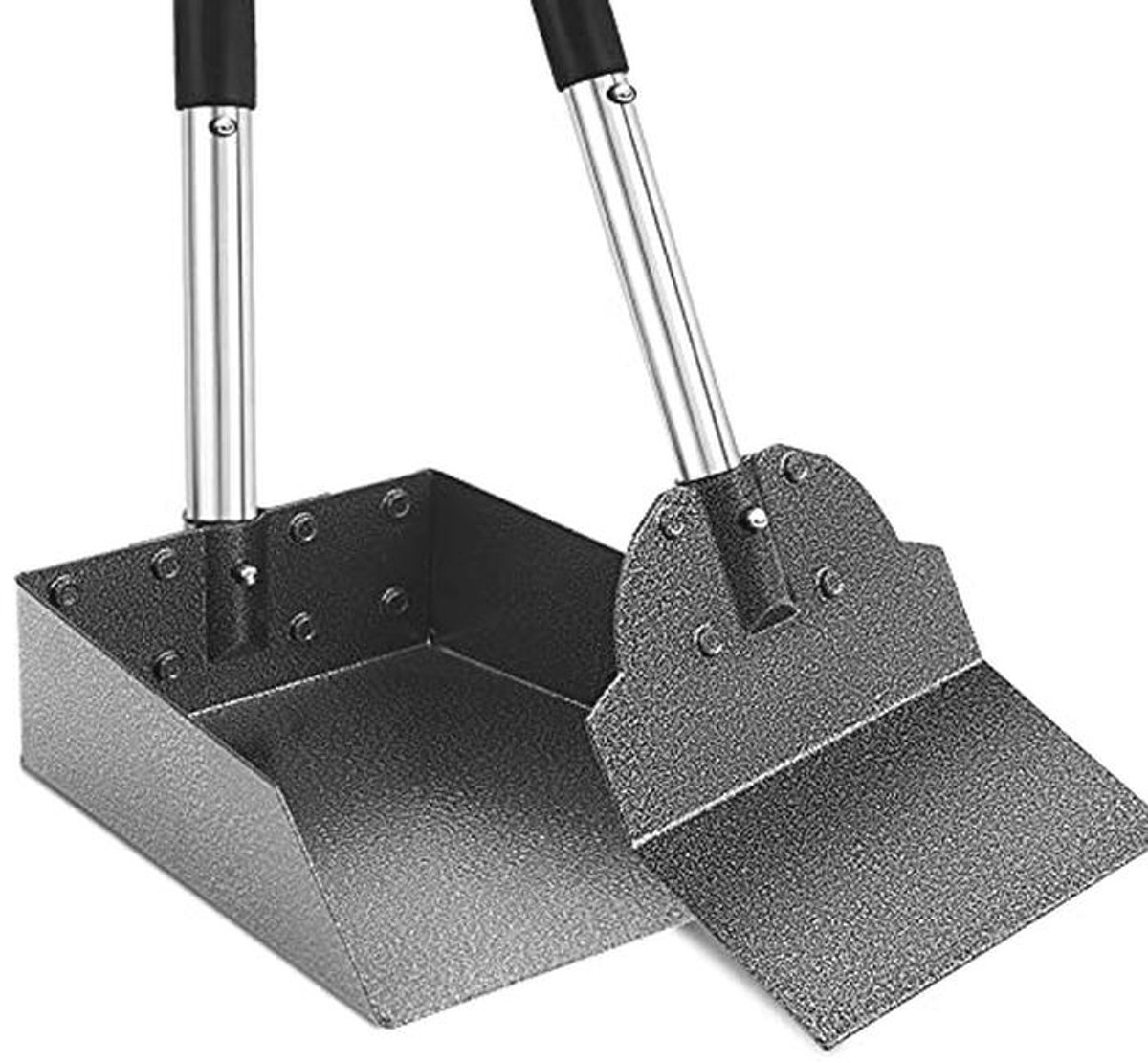 Pooper Scooper voor Grote Honden - Metalen Tray en Spade Set met Verstelbare Lange Handgreep