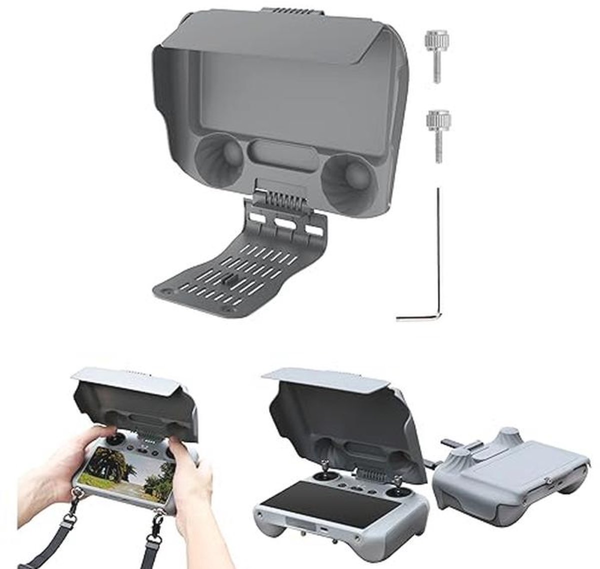 Verstelbare 2-in-1 Zonneklep voor RC Drones - Beschermhoes en Lichtblokker