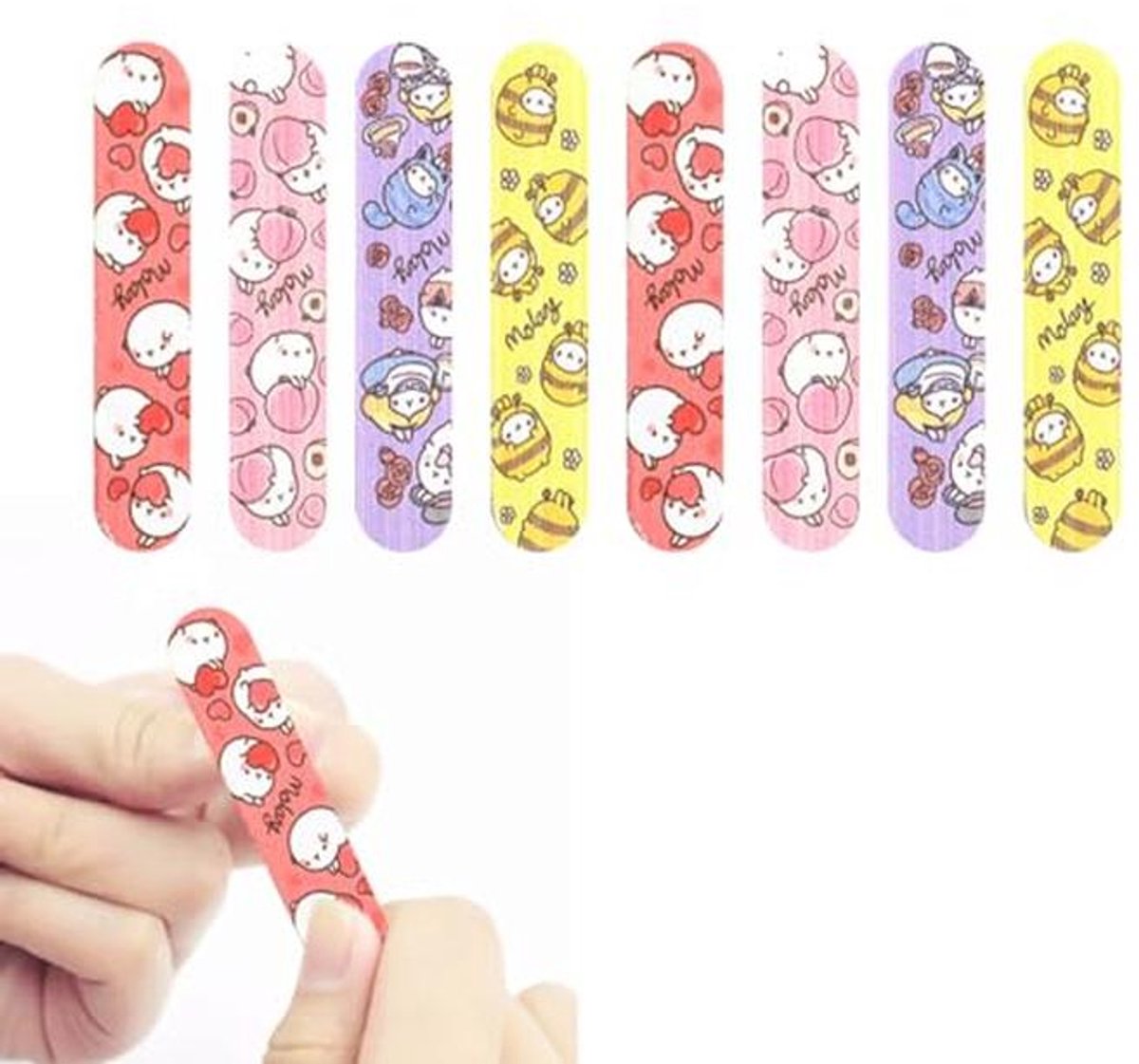 Professionele nagelvijlset met 8 kleurrijke nagelvijlen voor nagelverzorging en nail art