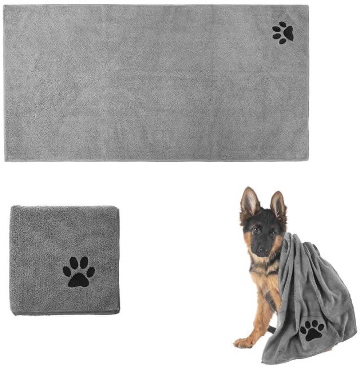 Super Absorberende Microvezel Handdoek voor Honden en Katten - 100 x 50 cm Zacht en Compact