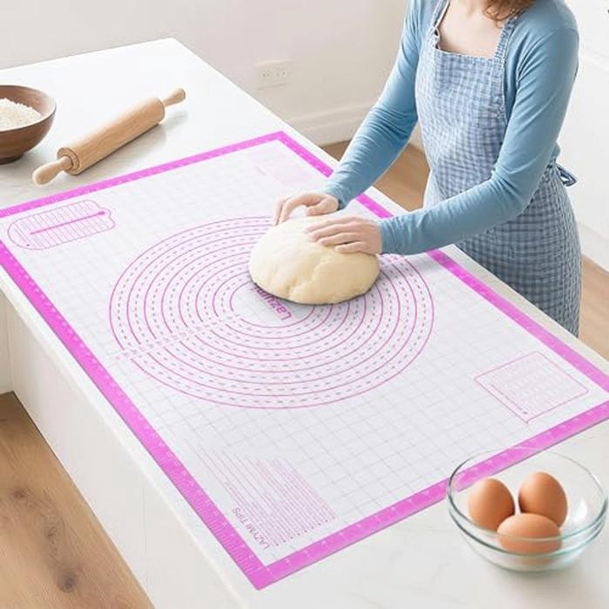 Extra grote siliconen bakmat 91 x 61 cm - hittebestendige en herbruikbare bakplaat voor deeg en fondant
