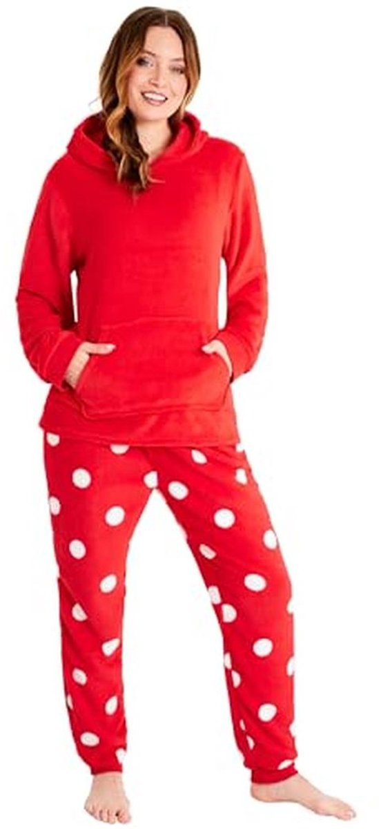 Fleece Pyjama met Capuchon voor Dames en Tieners - Zachte 2-delige Loungewear