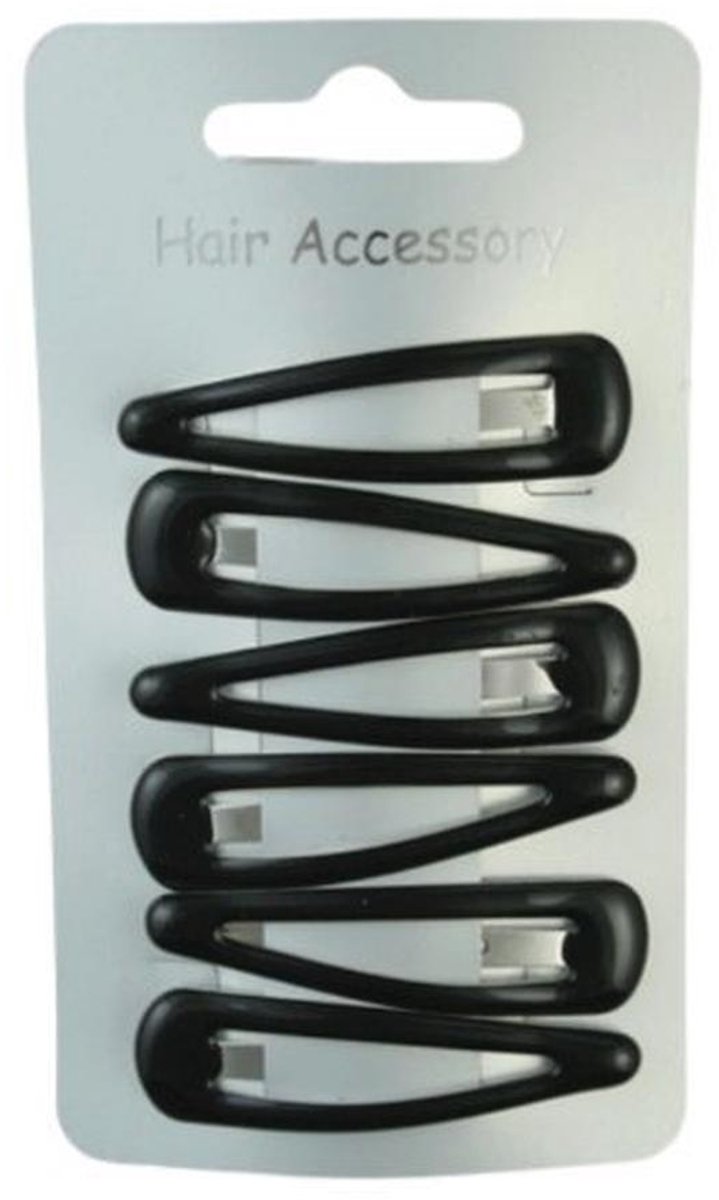 Set van 6 zwarte haarspeldjes 5 cm voor veelzijdige hairstyling