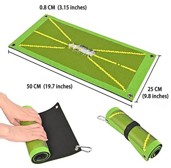 Golf Trainingsmat voor Slagherkenning en Swinganalyse - Oefenmat voor Binnen en Buiten 25 x 50 cm van Merkloos — afbeelding 4