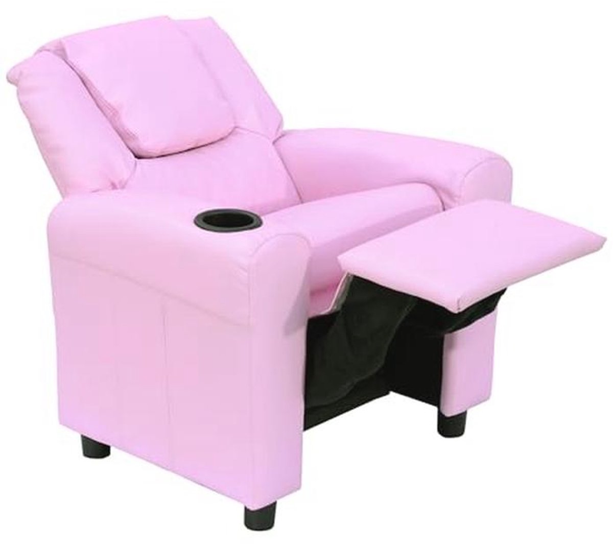 Homcom Kinderstoel, PU-ledereffect, met bekerhouder, roos, W62*D56*H69cm/ W62*D94*H59cm wanneer ontvangen