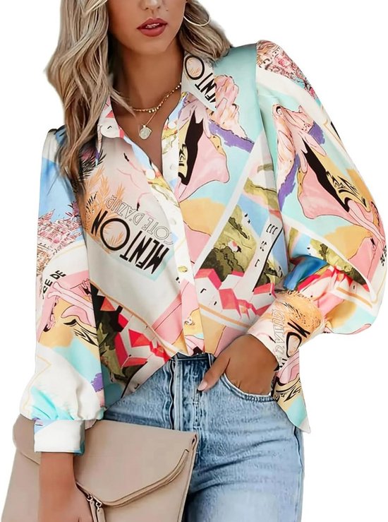Dames blouse korte mouw, Oranje