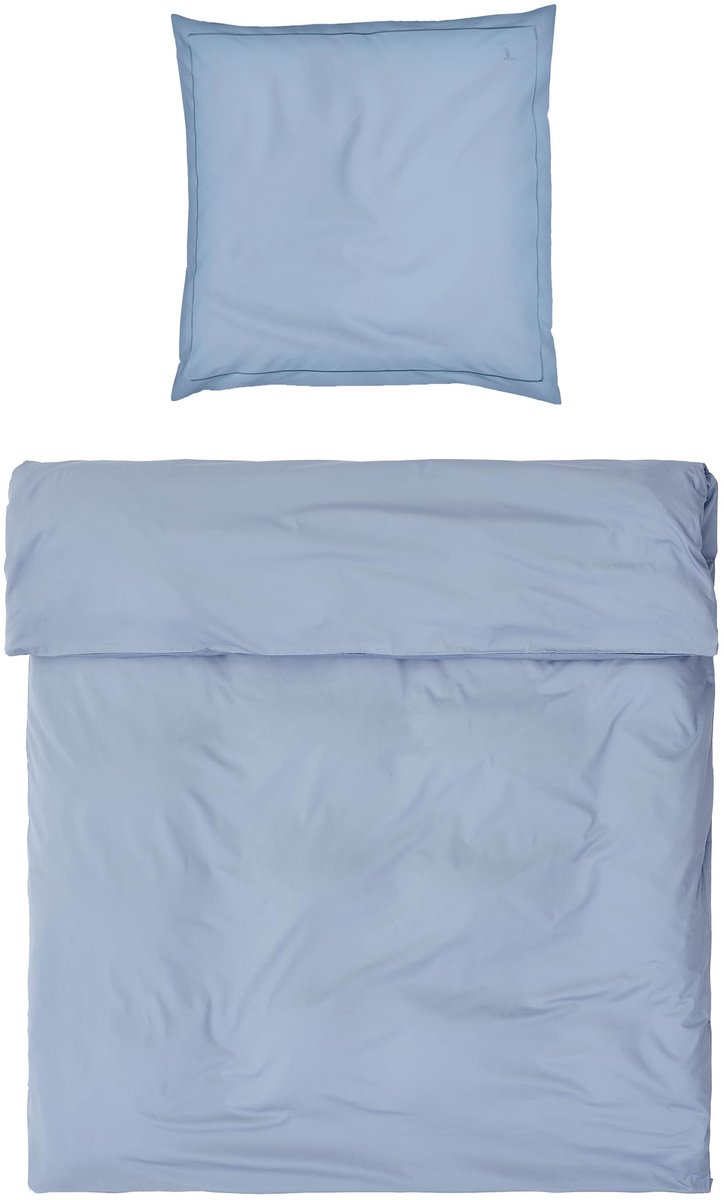 Unyqoos Luxe katoenen beddengoedset met elegante details en verborgen ritssluiting 135 x 200 Blauw