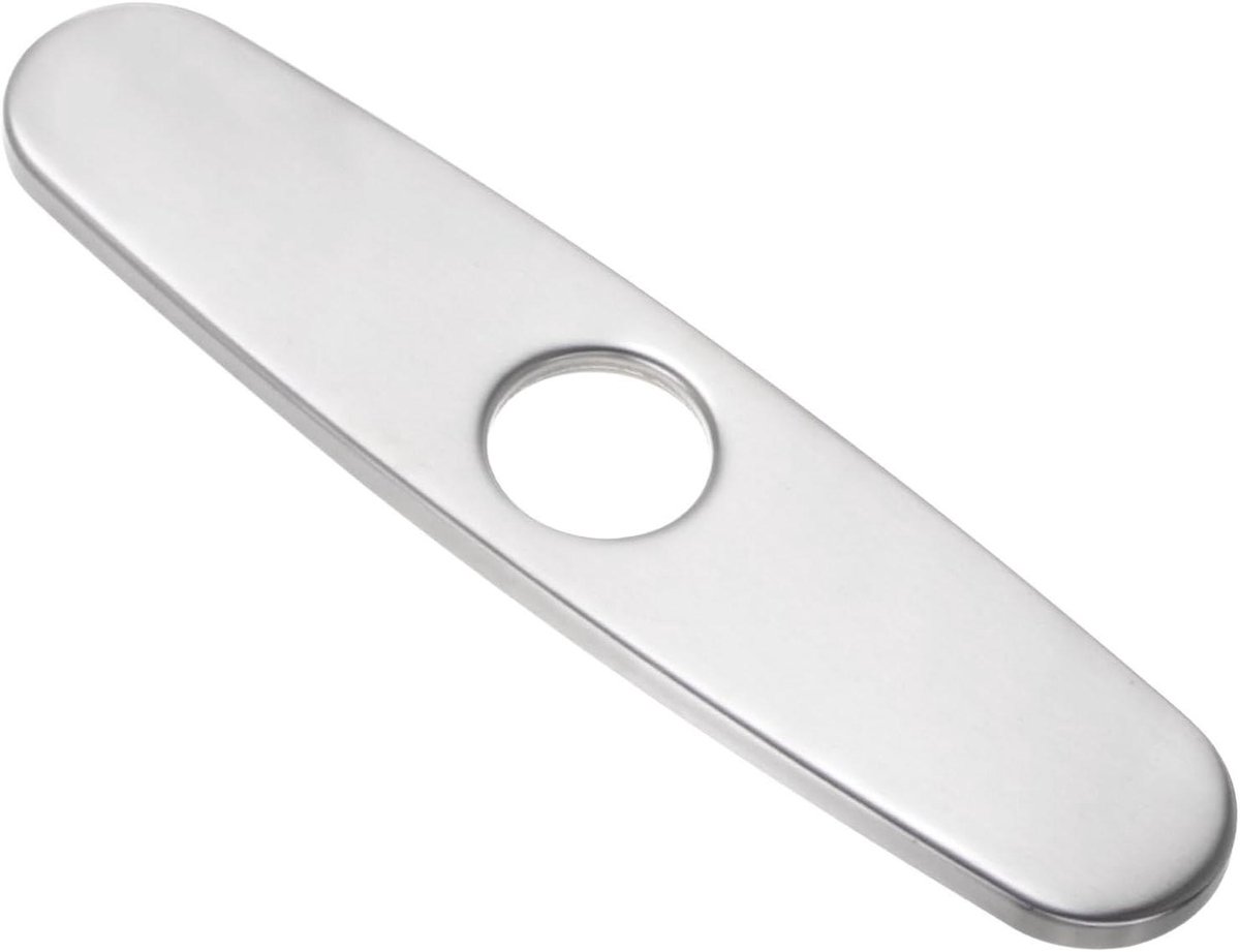 Ronte - Afdekking voor gootsteen 25,4 cm - Ovale kraanafdekkingen - Geborsteld zilver