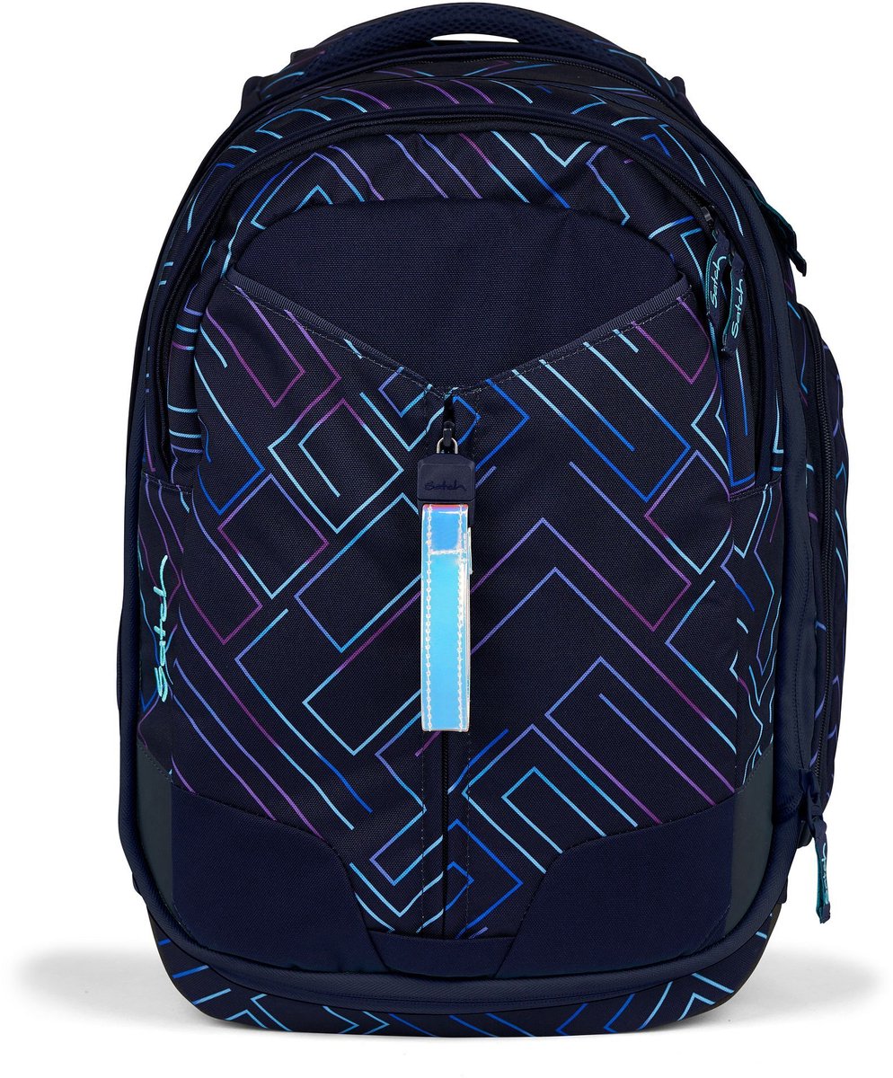 satch Schoolrugzak met laptopvak Match Purple Laser Donkerblauw