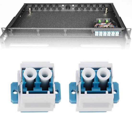 Colored Lc Jack Module 3 stuks LC naar LC Koppelaar Multimode Vezel LC Vezel Koppelstuk Vrouw ...