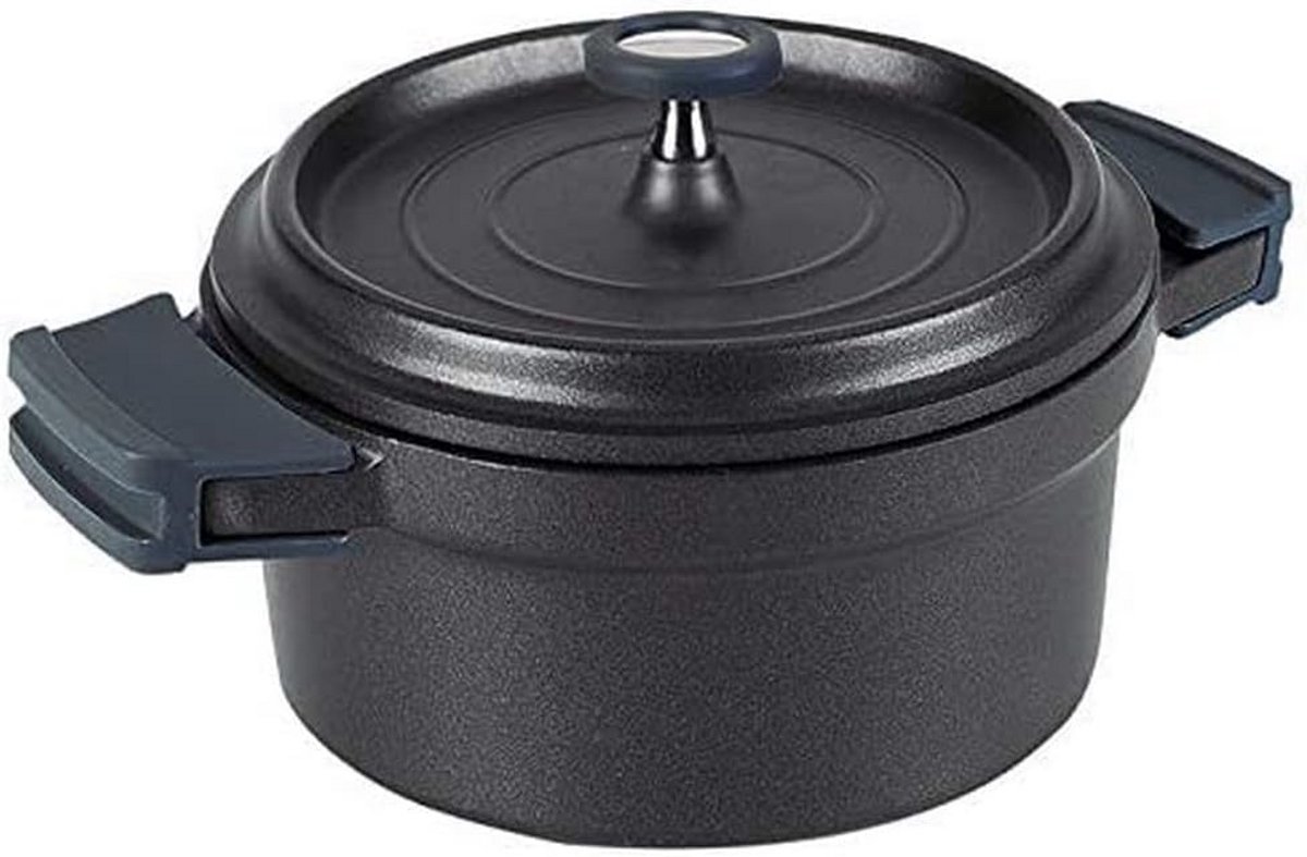 Gegoten aluminium steelpan 24 cm - zwart