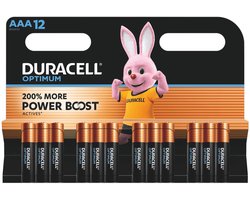 Duracell Alkaline Batterijen Optimum AAA - 2 x 12 stuks - Voordeelverpakking