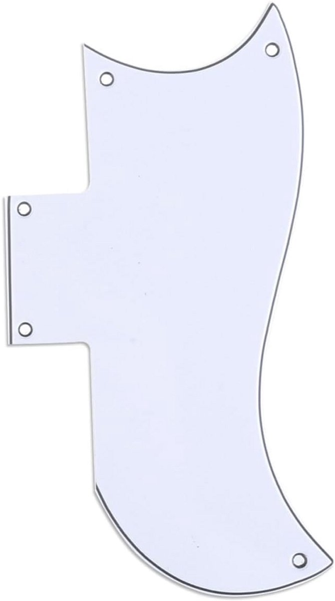 Half Face Pickguard voor Gibson Les Paul en SG, 3 Laags Wit