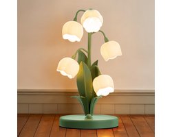 OUYLAF Tafellamp - tafellamp slaapkamer - tafel lamp - Decoratieve Tafellamp - Lelietje-van-de-dalen tafellamp - Bloemvormige tafellamp - 36cm*18cm - USB - nachtlampje volwassenen