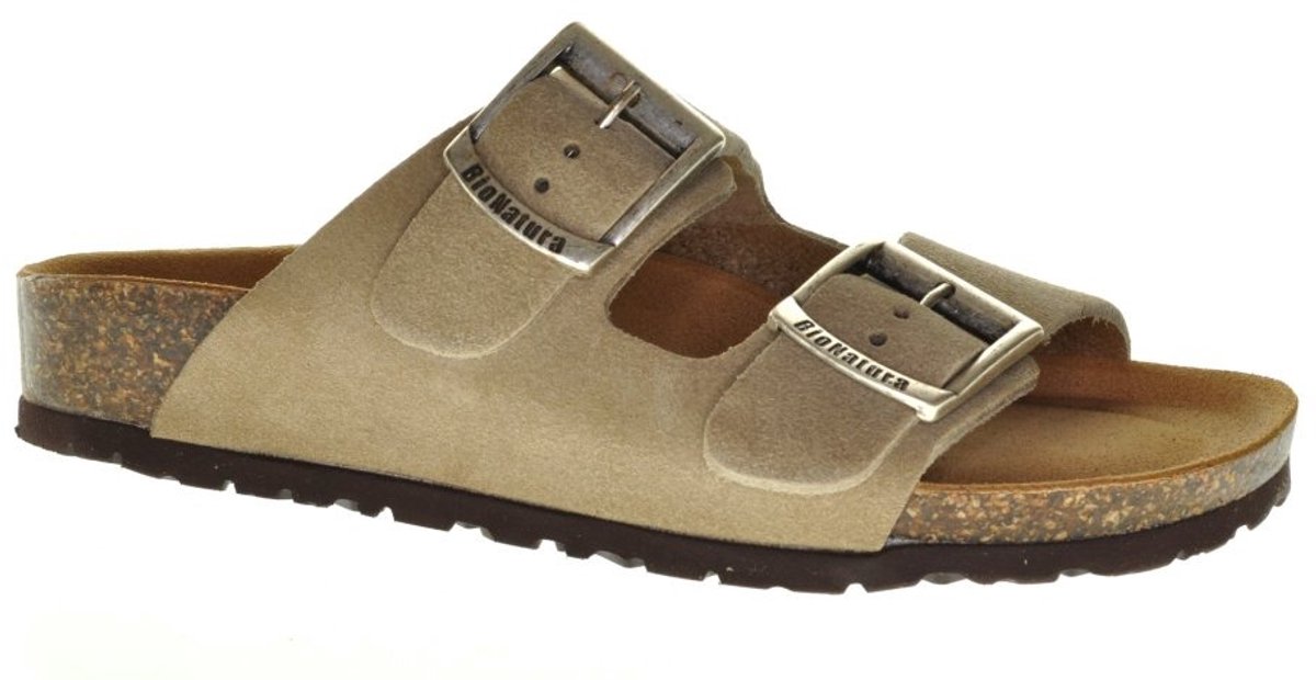 Bionatura Tweeband Slipper Taupe Suede maat 36