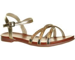 Goude Sandalen Plat Blinkend maat 36