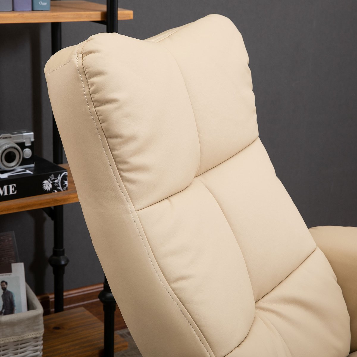 HOMCOM Massagestoel 700-111V02 met Ligfunctie Creme - afbeelding 2