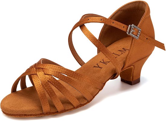 Rosefinch Vrouwen Ballroom Dansschoenen Latijn Salsa Bachata Professionele Prestaties Sparkly Dans Schoenen A05, Zwart 5 cm hak, 37 EU