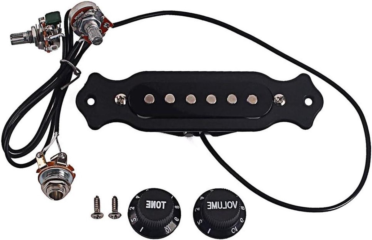 Ronte - Soundhole Magnetische Pickup voor Akoestische Elektrische Gitaar, Inclusief Bevestigingsschroeven en Knoppen