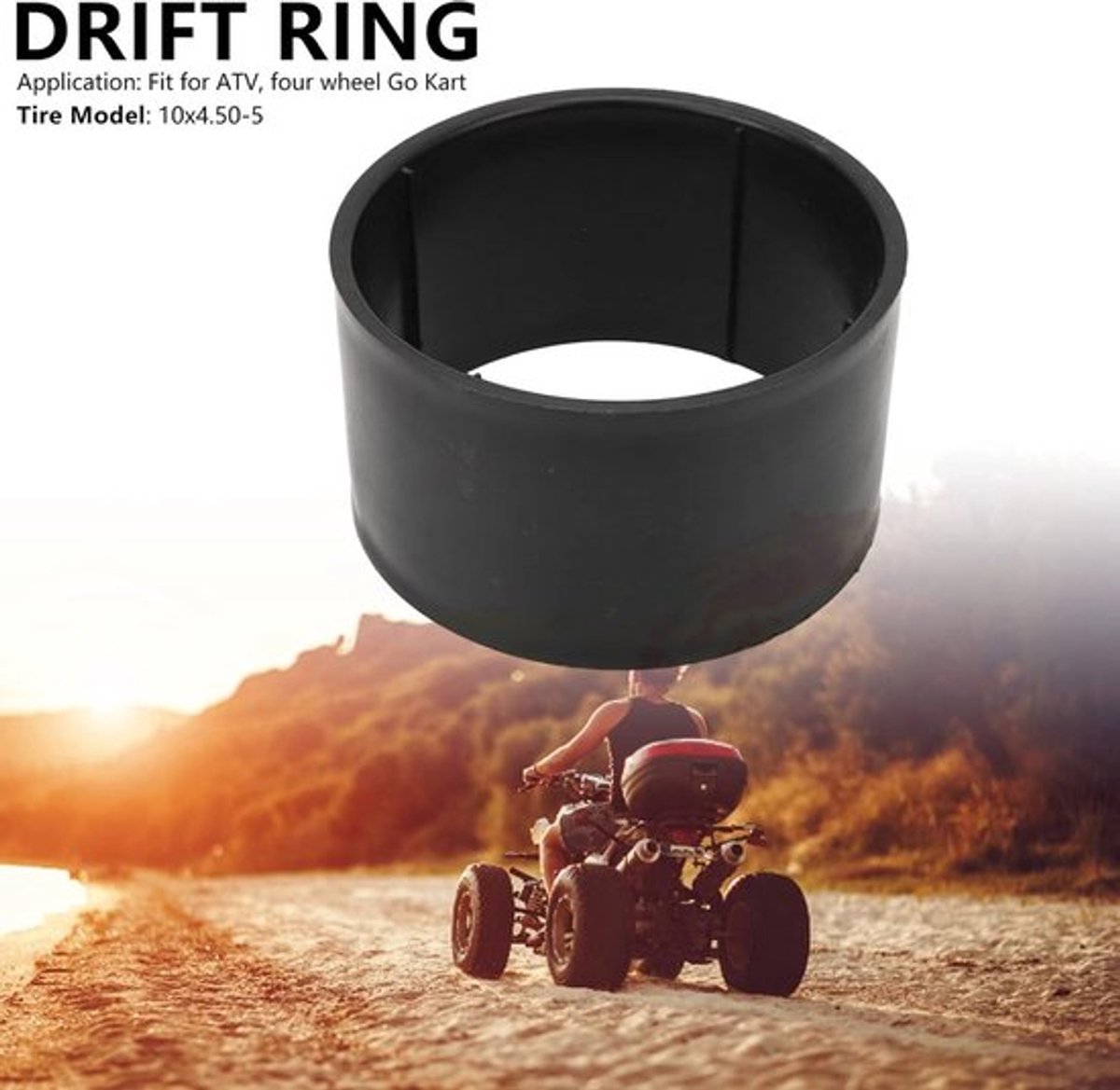 Go Kart Drift Ring - Tough Shockproof High Strength Wear-resistant Black - Suitable for Go Kart with Four Wheels