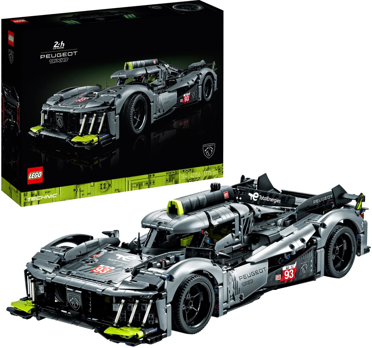 LEGO Technic PEUGEOT 9X8 24H Le Mans Hybrid Hypercar Modelauto Bouwpakket voor Volwassenen - 42156 – foto 7
