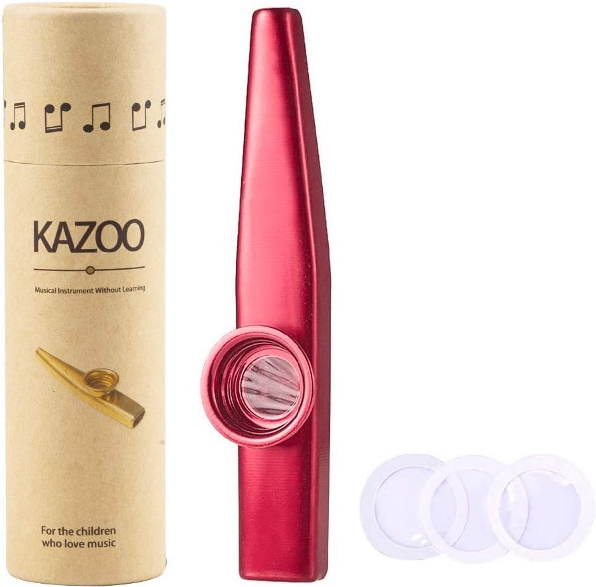 Vintage Kazoo in Gouden Uitvoering - Aluminium Legering - Incl. 3 Extra Membranen - Verzorgd in Elegante Geschenkdoos