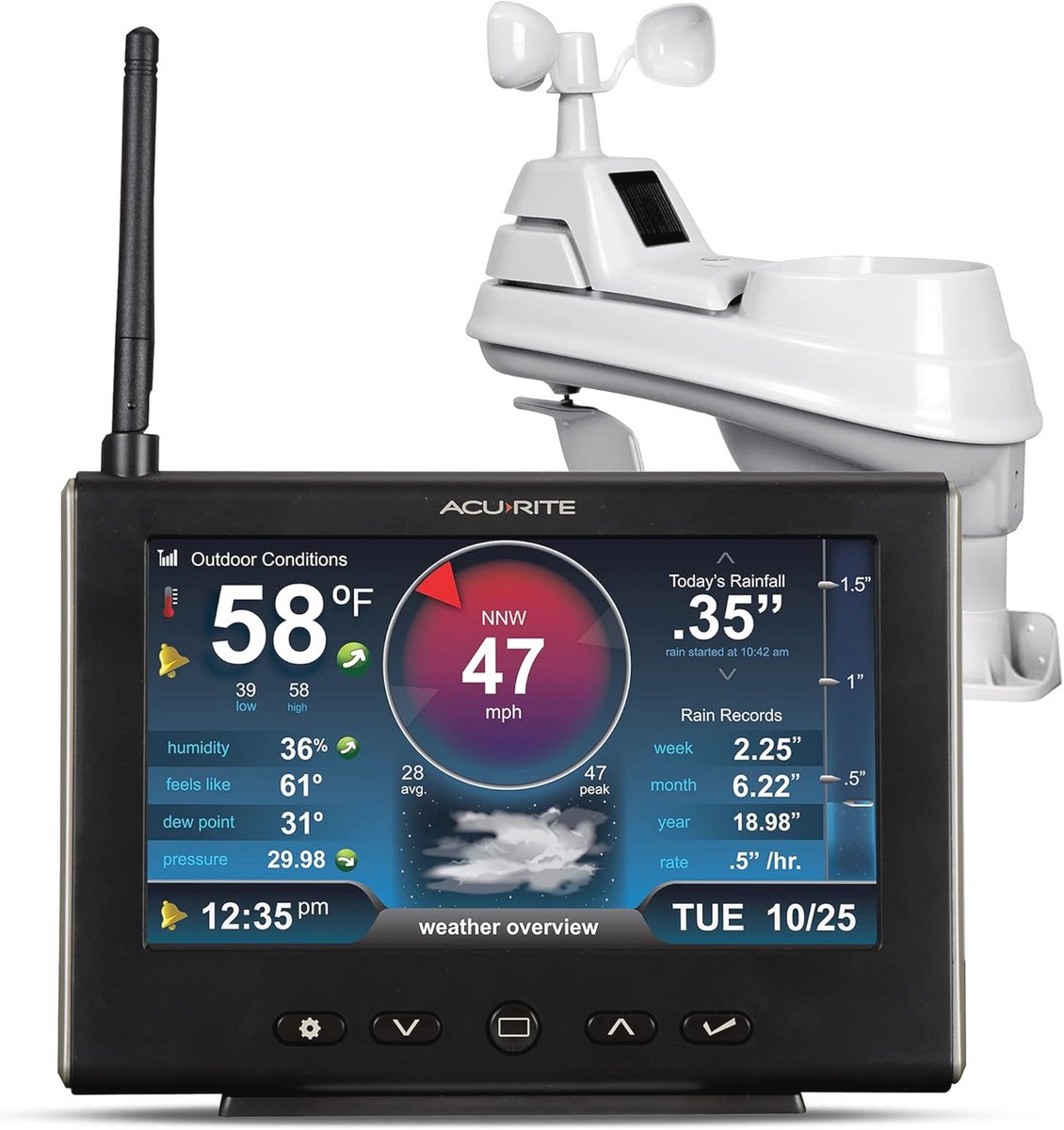 5-in-1 Weerstation met HD-scherm voor Nauwkeurige Weermetingen