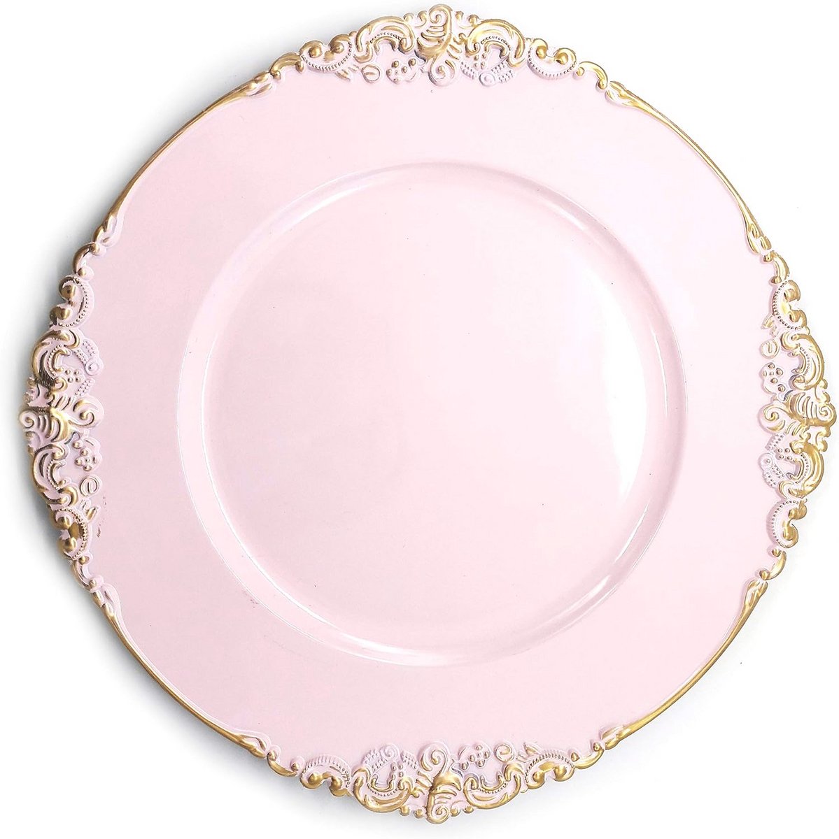 Zware Kwaliteit 13-Inch Ronde Oplader Platen - 6-Pack in Bloemen Roze