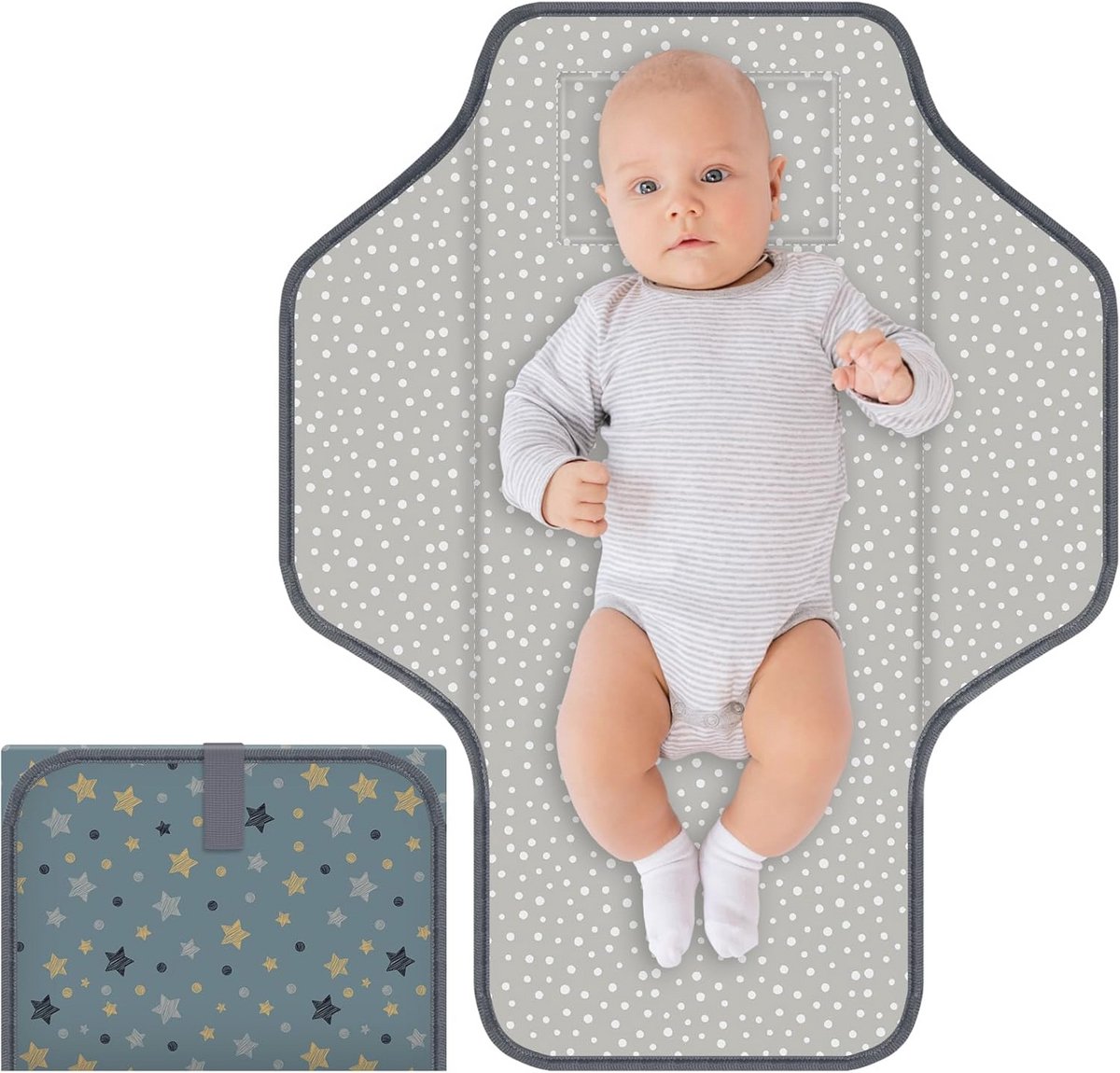 Opvouwbaar en waterdicht aankleedkussen voor baby's en peuters - Perfect voor onderweg