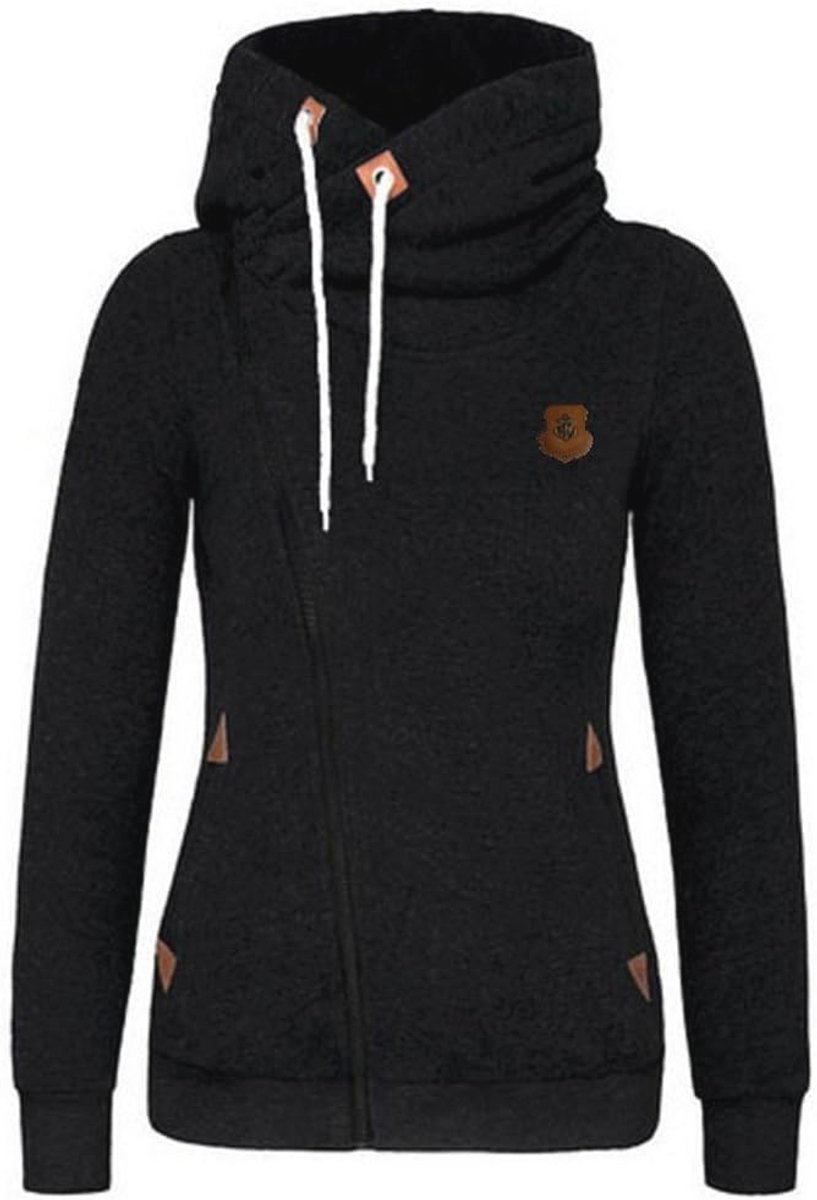 Dames zip hoody met capuchon en zakken