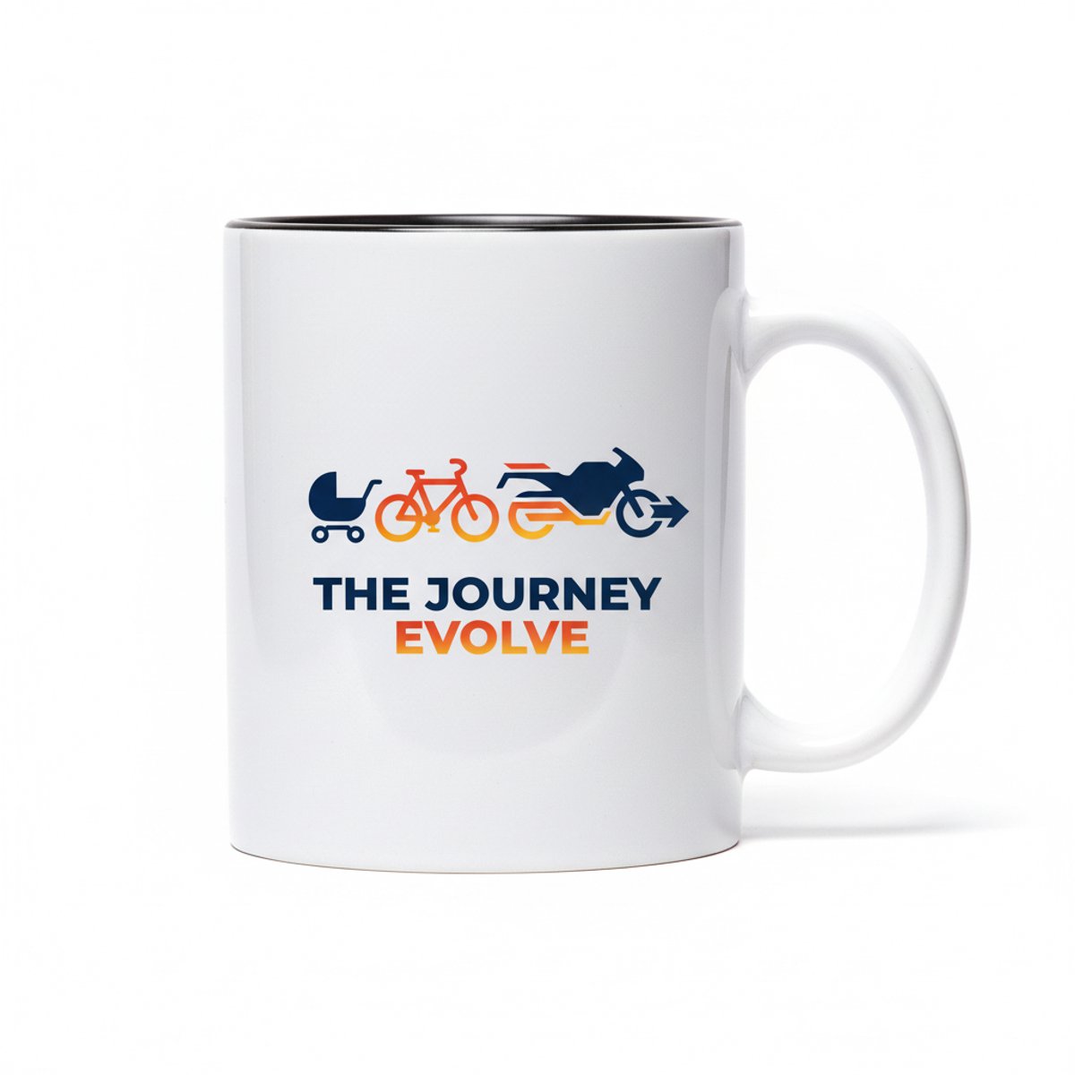 “The Journey Evolve” Mok – Levensevolutie Illustratie Koffiemok 330 ml