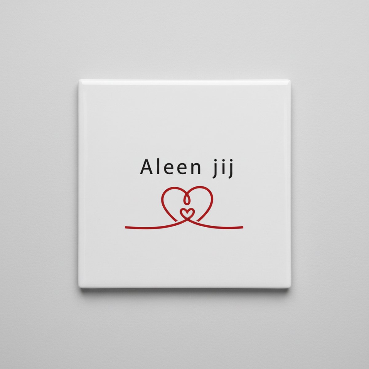 Nevolis Alleen Jij Liefde Tekst Tegel – Minimalistisch Hart Lijn Design – Keramische Tegel 15 × 15 cm Multi Color