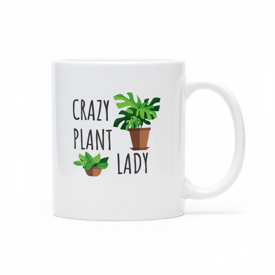 Crazy Plant Lady Mok 330ml – Grappige Koffiebeker voor Plantenliefhebbers & Kamerplant Fans – Leuk Cadeau voor Tuin- en Groenliefhebbers