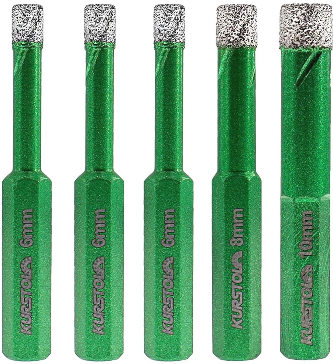 Diamant Boor Set voor Porselein, Tegel en Natuursteen - Gatenzaag Bits met Hex Schacht (6-10mm)