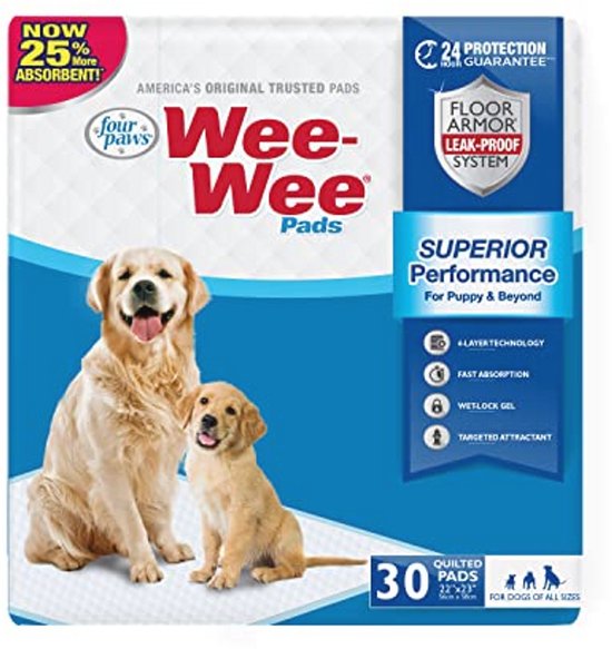 Foto: Ongeparfumeerde plaspads voor honden en puppies gewatteerde lekvrije potty training vloerbescherming 56 x 58 5 cm 30 stuks