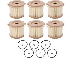 Oil Water Separator Filter - 6Pcs Fuel Filter Water Separator - Kit Replacement voor RACOR 2010PM-OR 500FG