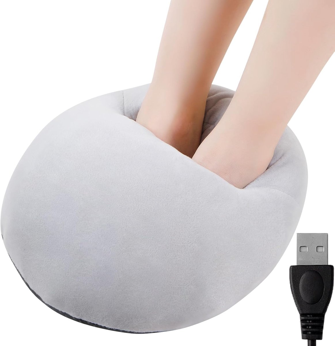 Elektrische Voetverwarmer - Voetenwarmer - Warmtekussen - Verwarmingsmat Voor Thuis En Kantoor - Comfortabele Voetwarmer Voor Winter Koud Weer - 31 x 31 Cm - Grijs