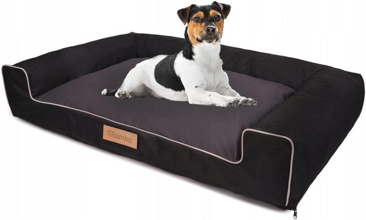 Hondenbed XXL voor Grote Honden | Wasbare en Gepersonaliseerde Mand | Waterdicht en Comfortabel | Slaapbank (Zwart)