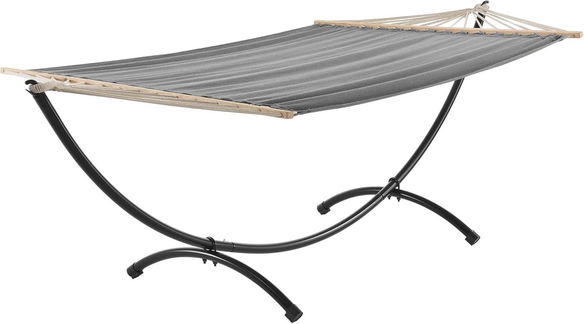 Katoenen hangmat met metalen standaard 290x150 cm