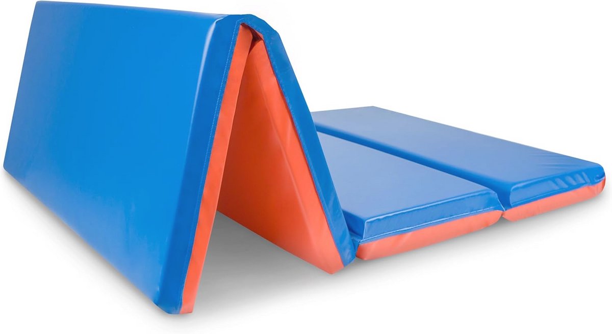 Vier-vouwmat voor kinderen en volwassenen - Comfortabele slaapmat - Blauw/Rood - 121 x 61 x 5 cm